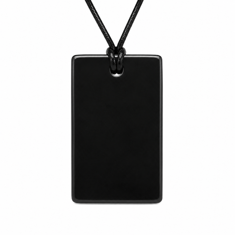 Russian Shungite Rectangle Pendant | Karelia, Russia