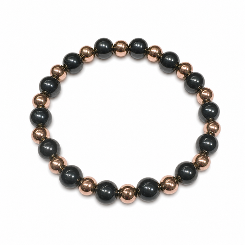 Magnetic Hematite & Copper Beaded Bracelet - 18 cm