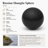 Natural Russian Shungite Sphere – 30mm