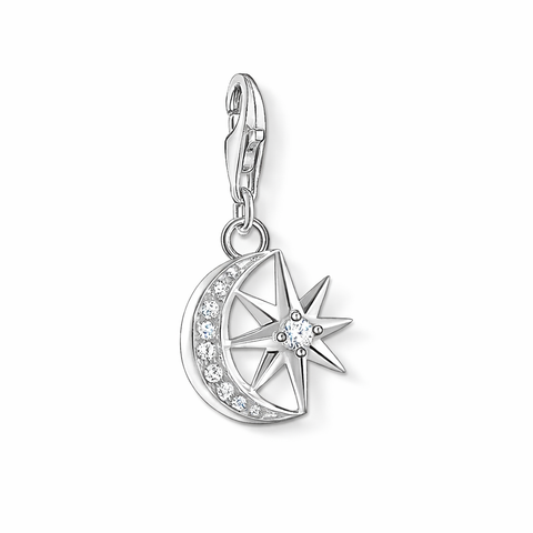 Charm Pendant Star and Moon Sterling Silver | Thomas Sabo