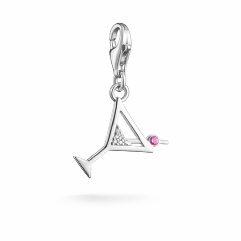 Thomas Sabo cocktail charm pendant in sterling silver with stone accent