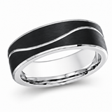 Malo CB-510 White/Black Cobalt Wedding Band - 7mm