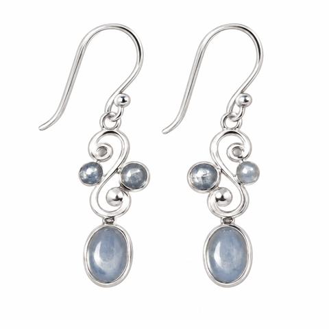 Aquamarine & Blue Topaz Earrings | Silver Moon