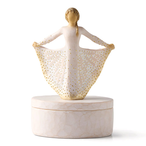 Willow Tree Butterfly Keepsake Box with carved figure releasing a butterfly on the lid.