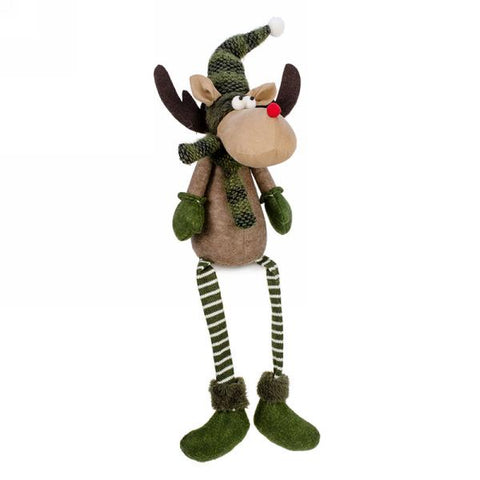Green and Brown Sitting Brown Reindeer - Tricia's Gems