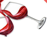 Wine glass heart paper quilling greeting card celebrating love and romance