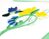 Fair Trade Quilled Birthday Hummingbird Greeting Card handcrafted by skilled artisans