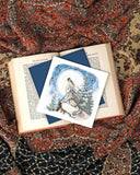 Handcrafted Quilled Howling Wolf Greeting Card with detailed wolf paper art design