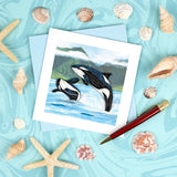 Fair Trade Quilled Orca Greeting Card handcrafted by skilled artisans