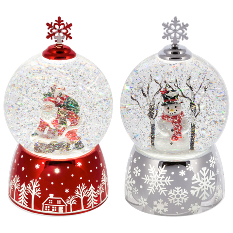 LED Light Up Shimmer Santa & Snowman Globes - Tricia's Gems