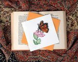 Handcrafted Quilled Monarch Butterfly Greeting Card featuring detailed orange and black butterfly paper art