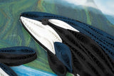Handcrafted Quilled Orca Greeting Card with detailed marine wildlife paper art