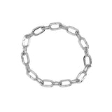 Oxidized Silver Hinged Paperclip Link Charm Bracelet | Keith Jack