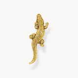 Yellow-Gold Plated Pendant In 3D Crocodile Design