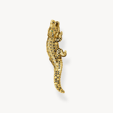 Yellow-Gold Plated Pendant In 3D Crocodile Design