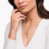 Yellow-Gold Plated Pendant In 3D Crocodile Design