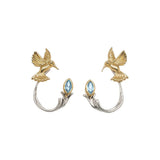 Silver and 10k Gold Hummingbird Stud with Earring Jacket | Keith Jack