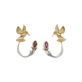 Silver and 10k Gold Hummingbird Stud with Earring Jacket | Keith Jack