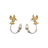 Silver and 10k Gold Hummingbird Stud with Earring Jacket | Keith Jack