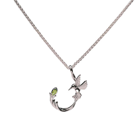 Silver Single Hummingbird Pendant - Tricia's Gems