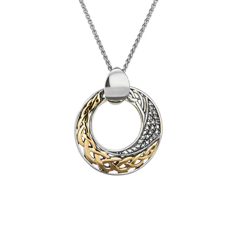 Silver and 10k Gold Comet Pendant with White Topaz | Keith Jack