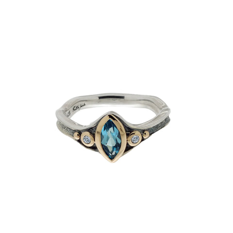 Marquise Swiss Blue Topaz And Cubic Zirconia | Keith Jack - Tricia's Gems