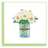 Quilled Daisy Floral Arrangement greeting card with handcrafted daisy flower bouquet design
