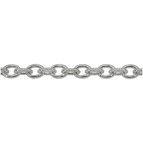 Cable Link Chain Rhodium Plated - Tricia's Gems