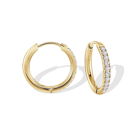 17.5mm Gold IP CZ Hoop Earrings | Italgem Steel - Tricia's Gems