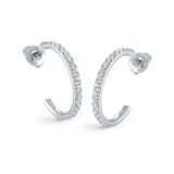 Studded Open Hoop Earrings 22mm | Italgem Steel - Tricia's Gems