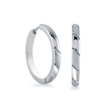 25mm Brushed-Polished Huggie Earrings | Italgem Steel - Tricia's Gems