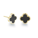 Veloria 10mm colour enamel lucky clover stud earrings crafted from stainless steel featuring a colourful four-leaf clover design.