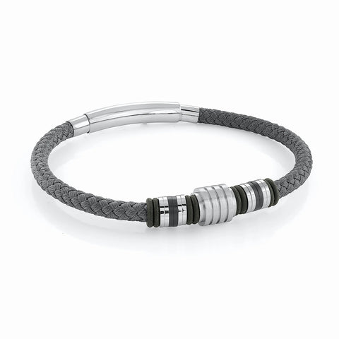 Nylon Centre Polished Bracelet | Italgem Steel - Tricia's Gems