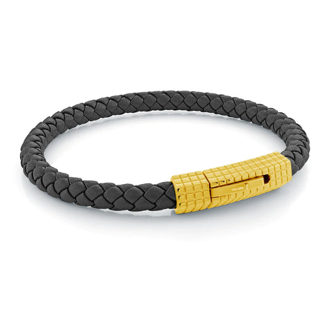 6mm Leather Clasp Bracelet | Italgem Steel - Tricia's Gems