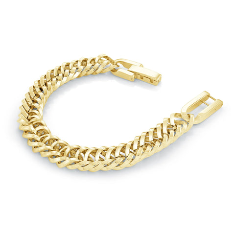 11.5mm Gold-IP Double Curb Bracelet | Italgem Steel - Tricia's Gems