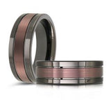 Tungsten Ring with Black & Brown Inlay