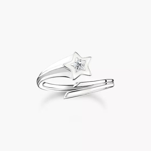 Ring With White Stones And White Cold Enamel Silver | Thomas Sabo