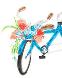 Handcrafted Quilled Tandem Bicycle Anniversary Greeting Card with romantic bicycle paper art design