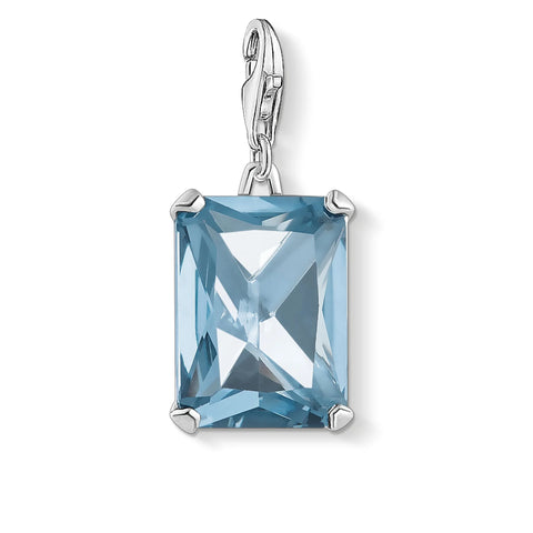 Thomas Sabo Large Blue Stone Charm Pendant Silver | Retired