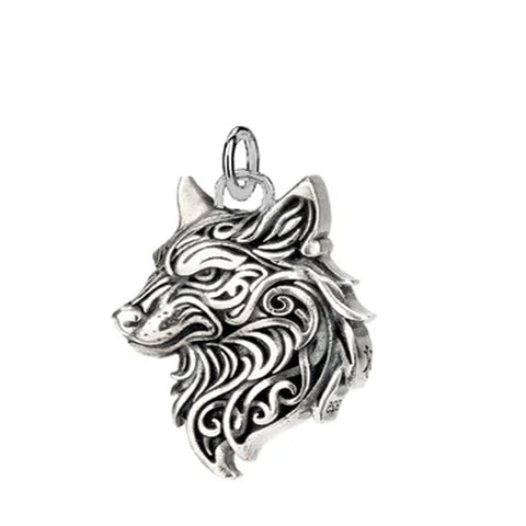 Oxidized Silver Wolf Charm | Keith Jack