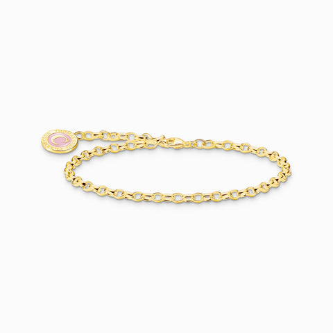 Member Charm Bracelet with Pink Charmista Coin Gold Plated | Thomas Sabo - Tricia's Gems