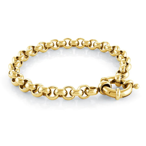 7mm Stainless Steel Gold IP Belcher Bracelet | Italgem Steel - Tricia's Gems