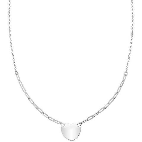 Silver Paper Clip Heart Necklace | Amen - Tricia's Gems