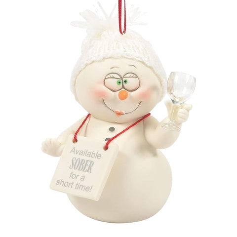 Available Sober For A Short Time Ornament by Snowpinions on white background