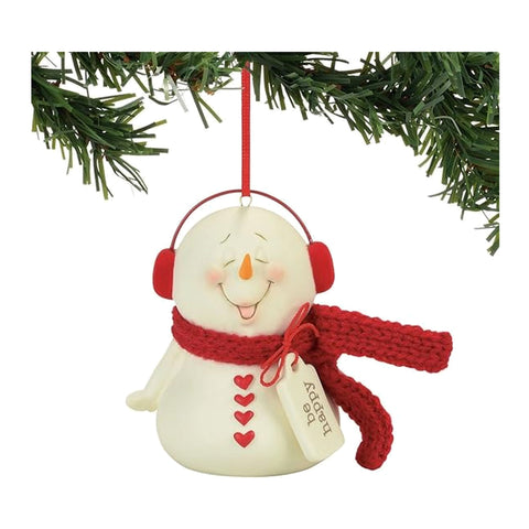 Be Happy Ornament by Snowpinions on white background