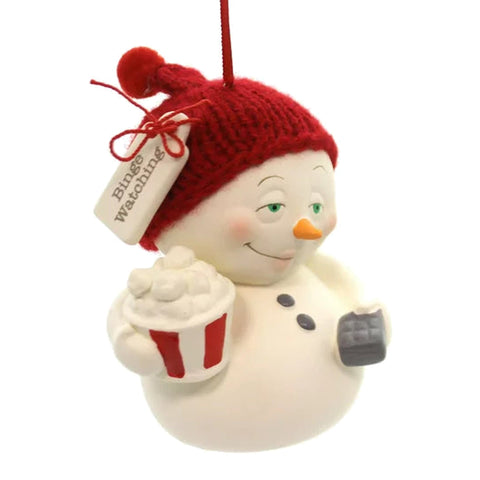 Binge Watching Ornament by Snowpinions on white background