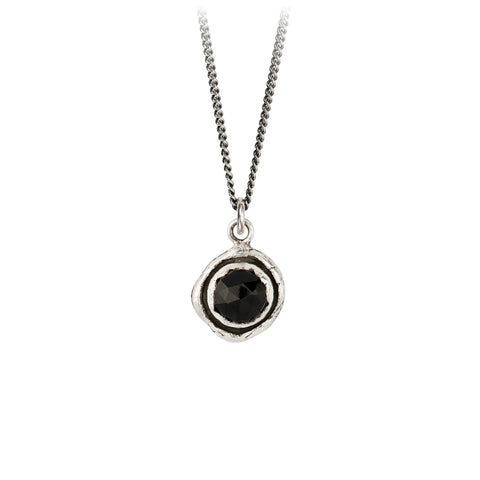 Black Onyx Faceted Stone Talisman | Pyrrha - Tricia's Gems