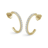 Studded Open Hoop Earrings 22mm | Italgem Steel - Tricia's Gems