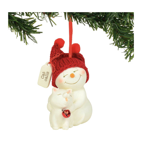 Cat Calls Ornament by Snowpinions on white background