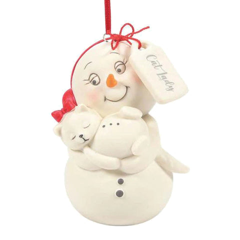 Cat Lady Ornament by Snowpinions on white background
